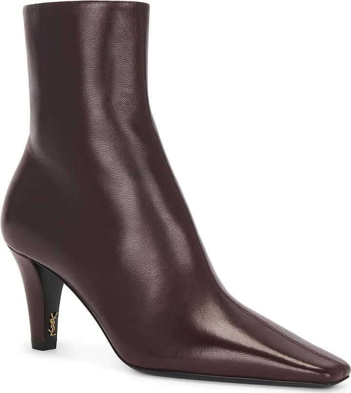 Saint Laurent Josie Boot in Burgundy - Image 2
