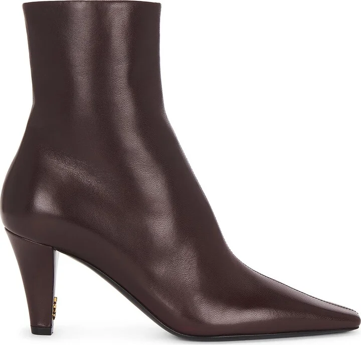 Saint Laurent Josie Boot in Burgundy