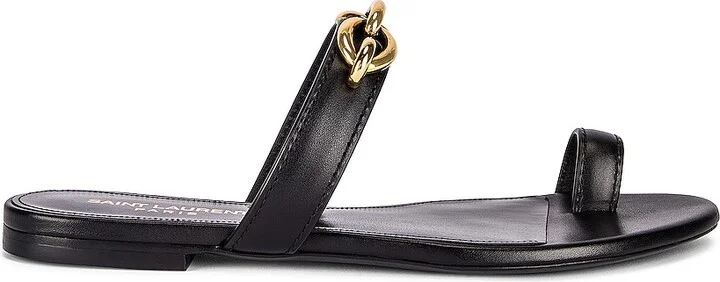 Saint Laurent Jota Maillon Sandals in Black