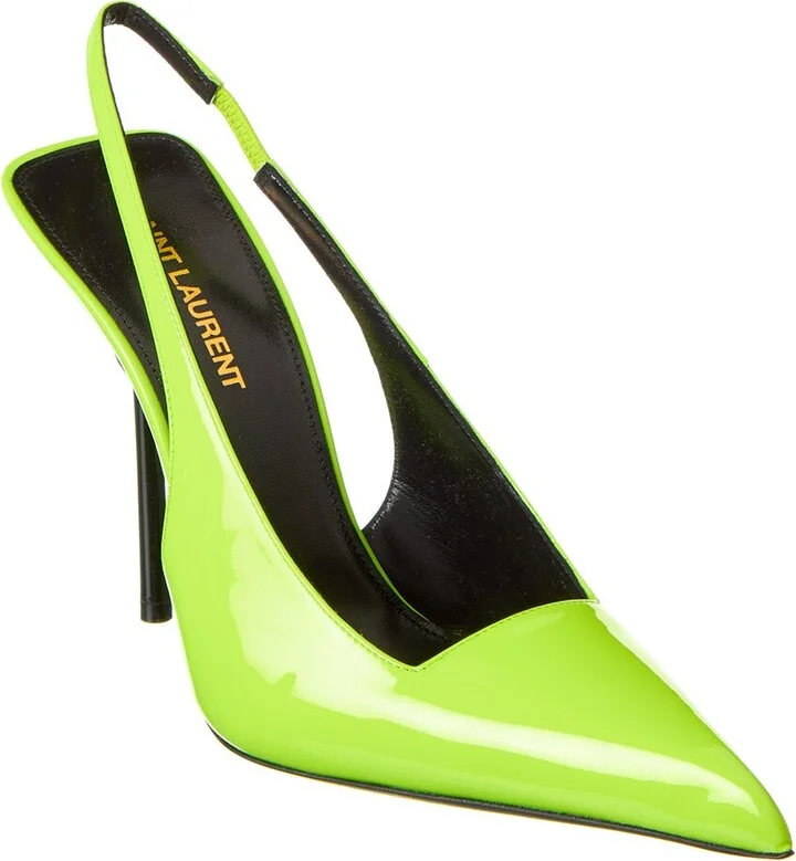 Saint Laurent Kiss 105 Leather Slingback Pump