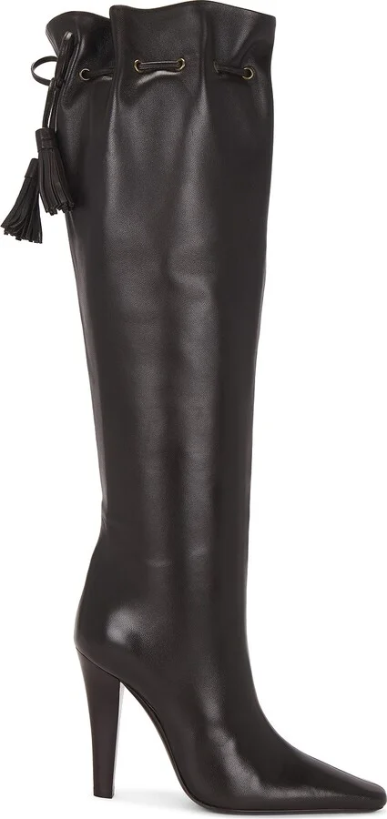 Saint Laurent Knee High Boot in Chocolate - Image 2