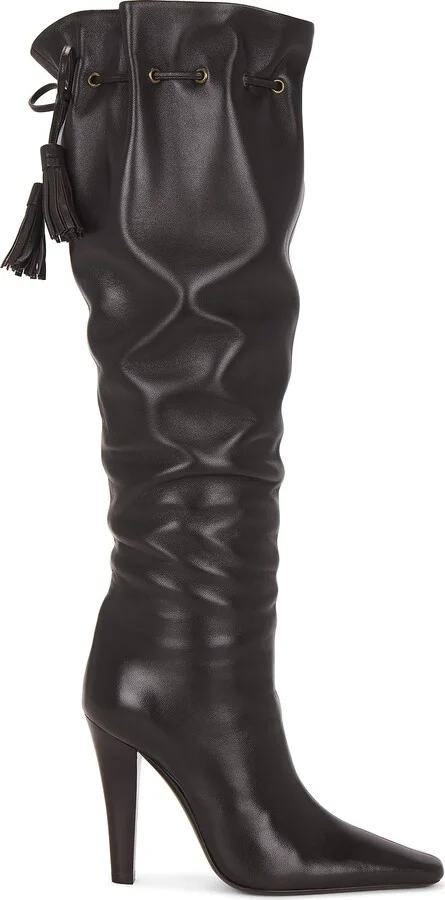 Saint Laurent Knee High Boot in Chocolate