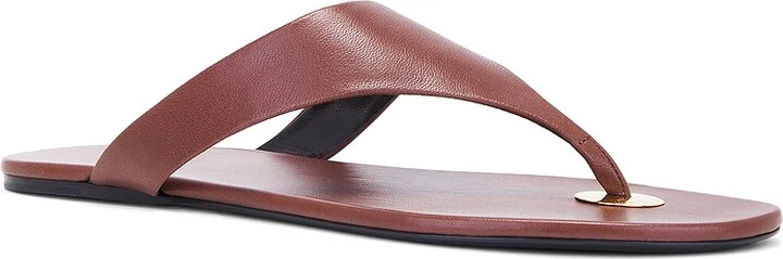 Saint Laurent Kouros Flat Sandal in Cigar in Brown - Image 2