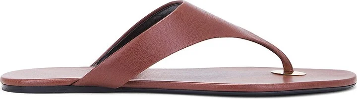 Saint Laurent Kouros Flat Sandal in Cigar in Brown