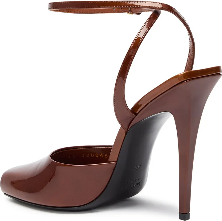 Saint Laurent La Scandale 110 Patent Leather Sandals - Image 2