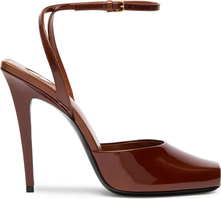 Saint Laurent La Scandale 110 Patent Leather Sandals
