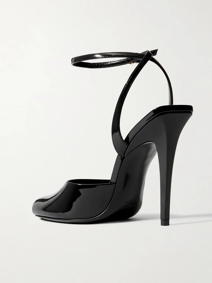 SAINT LAURENT - La Scandale Patent-leather Mules - Black - Image 3