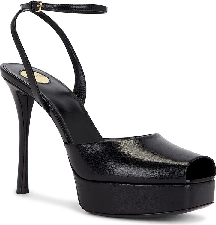 Saint Laurent La Scandale Platform Sandal in Black - Image 2