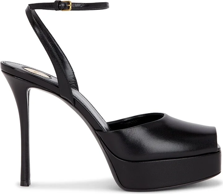 Saint Laurent La Scandale Platform Sandal in Black