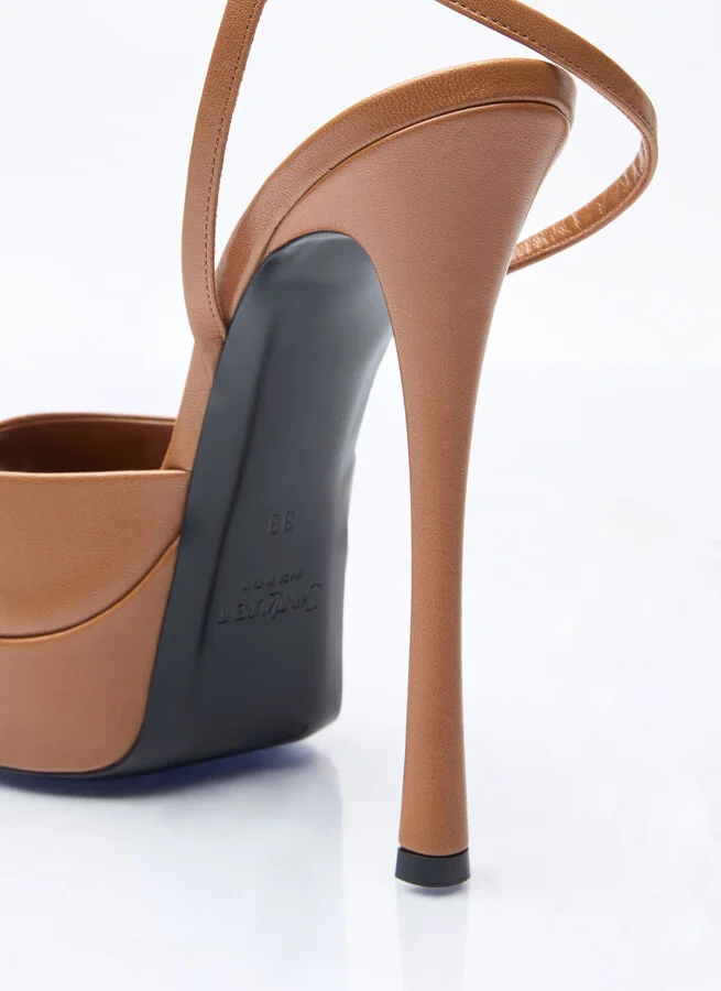 Saint Laurent La Scandale Platform Sandals - Woman Heels Brown Eu - 38 - Image 6