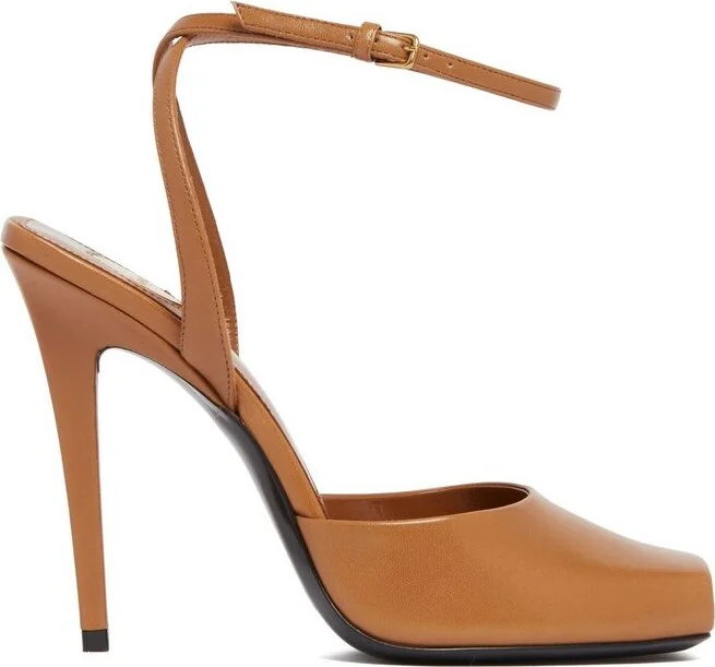 Saint Laurent La Scandale Square Open Toe Sandals