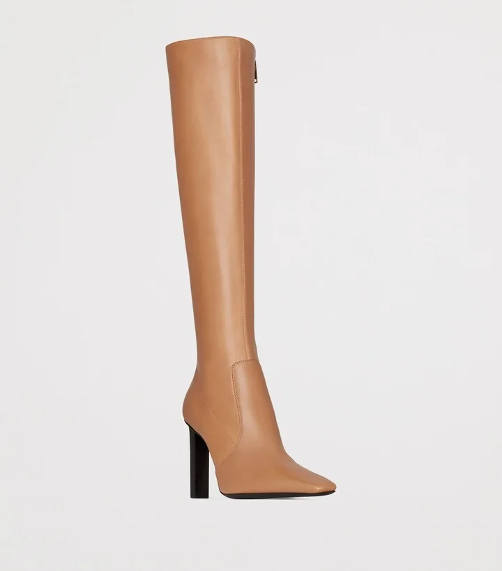 Saint Laurent Lambskin Francoise Knee-High Boots 95 - Image 5