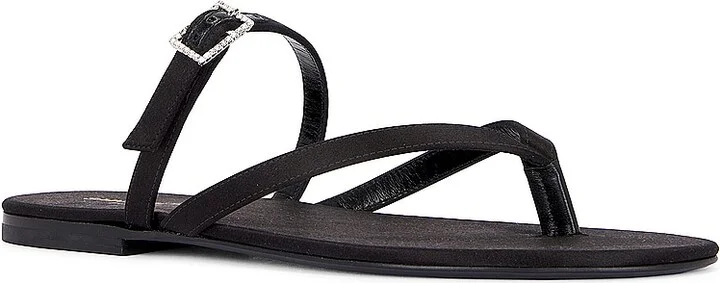 Saint Laurent Laszlo Flat Slide in Black - Image 2