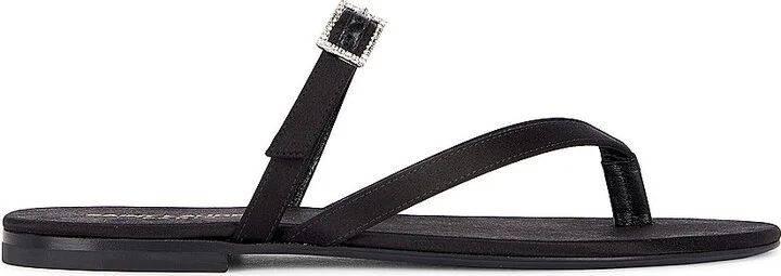 Saint Laurent Laszlo Flat Slide in Black