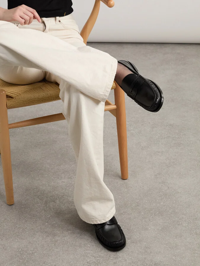 SAINT LAURENT - Laurent Glossed-leather Loafers - Black - Image 2