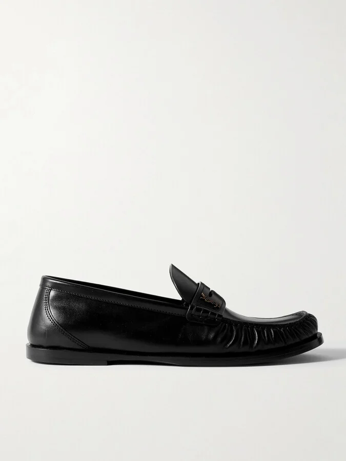 SAINT LAURENT - Laurent Glossed-leather Loafers - Black