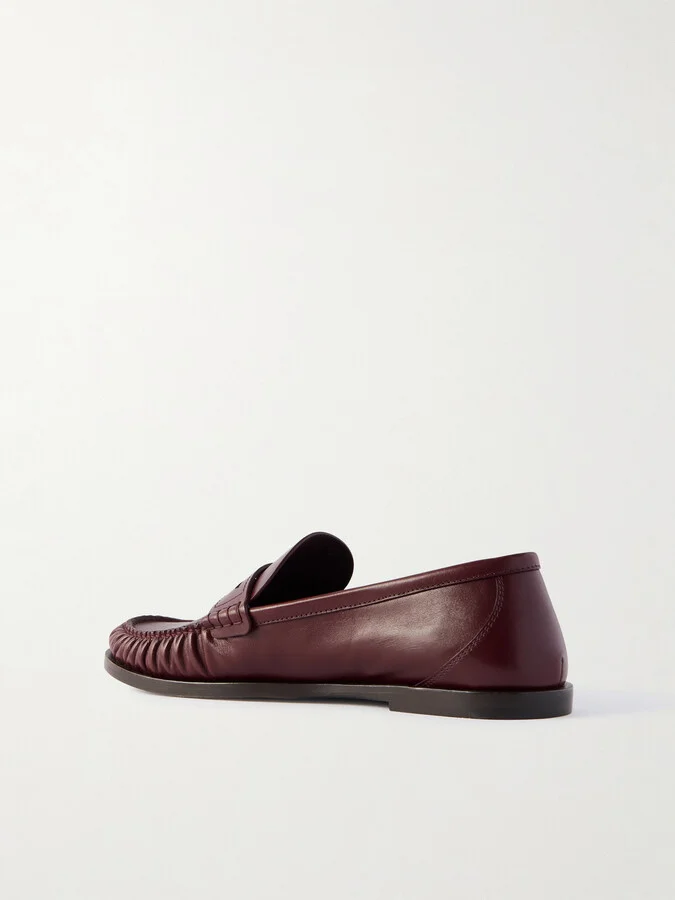 SAINT LAURENT - Laurent Leather Loafers - Burgundy - Image 3