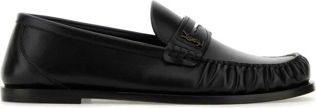 Saint Laurent Laurent Logo Plaque Slip-On Loafers