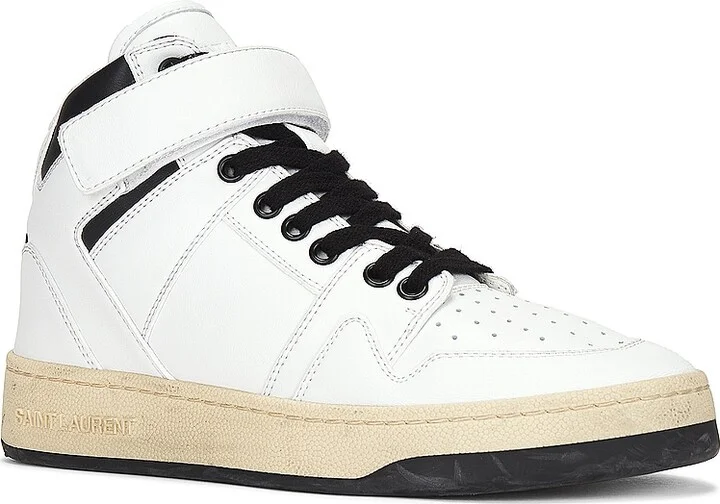 Saint Laurent Lax Mid Top Sneaker in White - Image 2