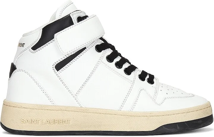 Saint Laurent Lax Mid Top Sneaker in White