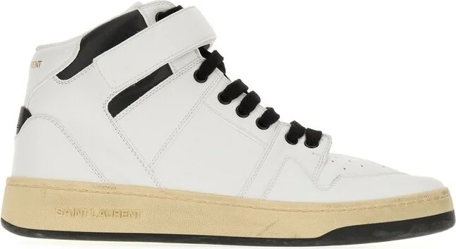 Saint Laurent Lax Round Toe Lace-Up Sneakers