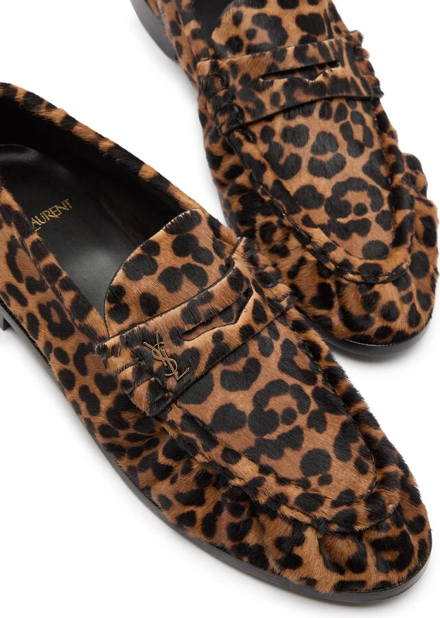 Saint Laurent Le Loafer 15 Leopard-print Calf Hair Loafers - Image 3