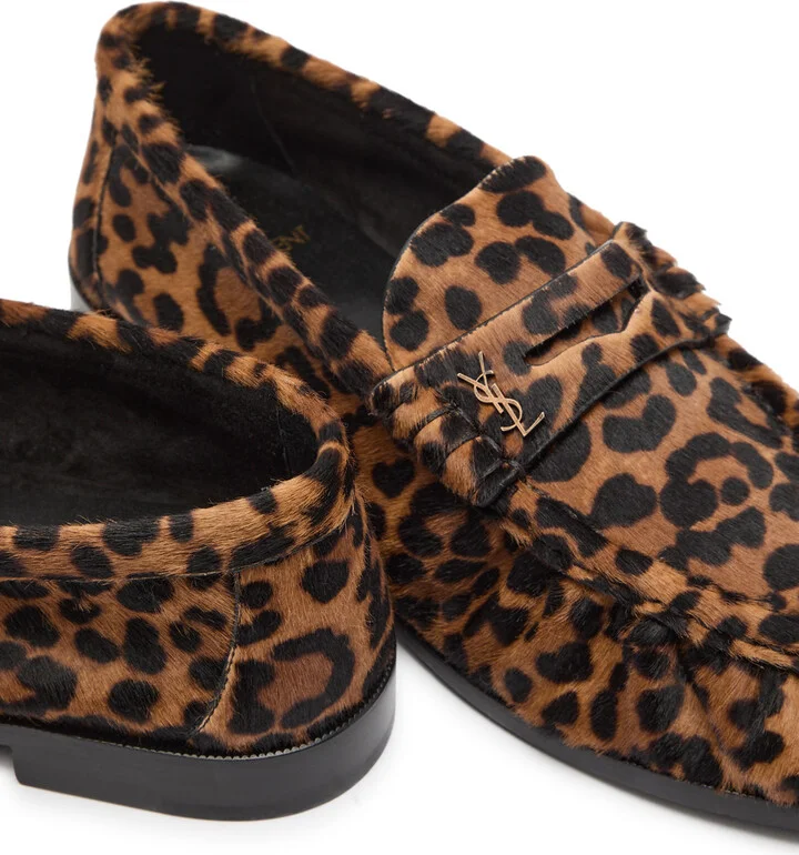 Saint Laurent Le Loafer 15 Leopard-print Calf Hair Loafers - Image 4