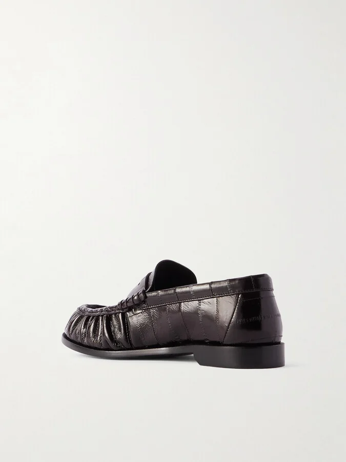 SAINT LAURENT - Le Loafer Eel Loafers - Brown - Image 3
