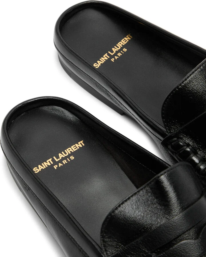 Saint Laurent Le Loafer Leather Backless Loafers - Image 4