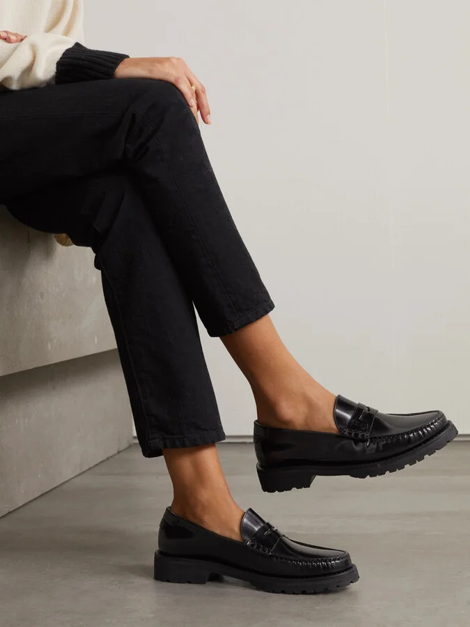 SAINT LAURENT - Le Loafer Leather Loafers - Black - Image 2