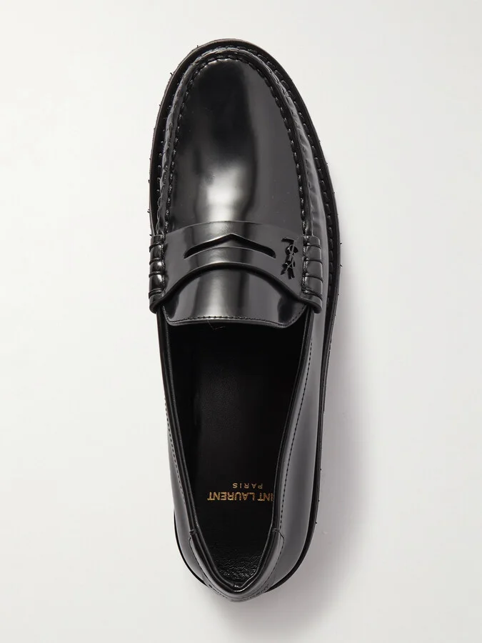 SAINT LAURENT - Le Loafer Leather Loafers - Black - Image 5