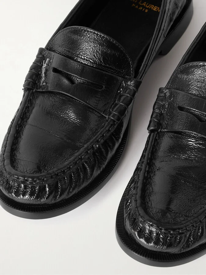 SAINT LAURENT - Le Loafer Leather Loafers - Black - Image 4