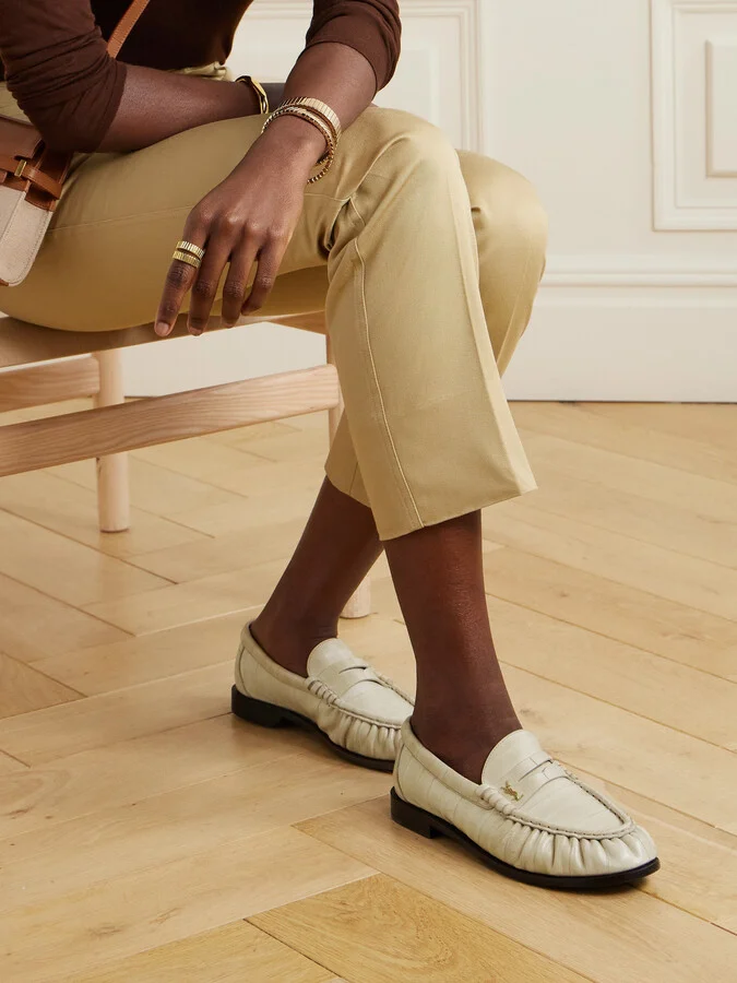 SAINT LAURENT - Le Loafer Leather Loafers - Ivory - Image 2