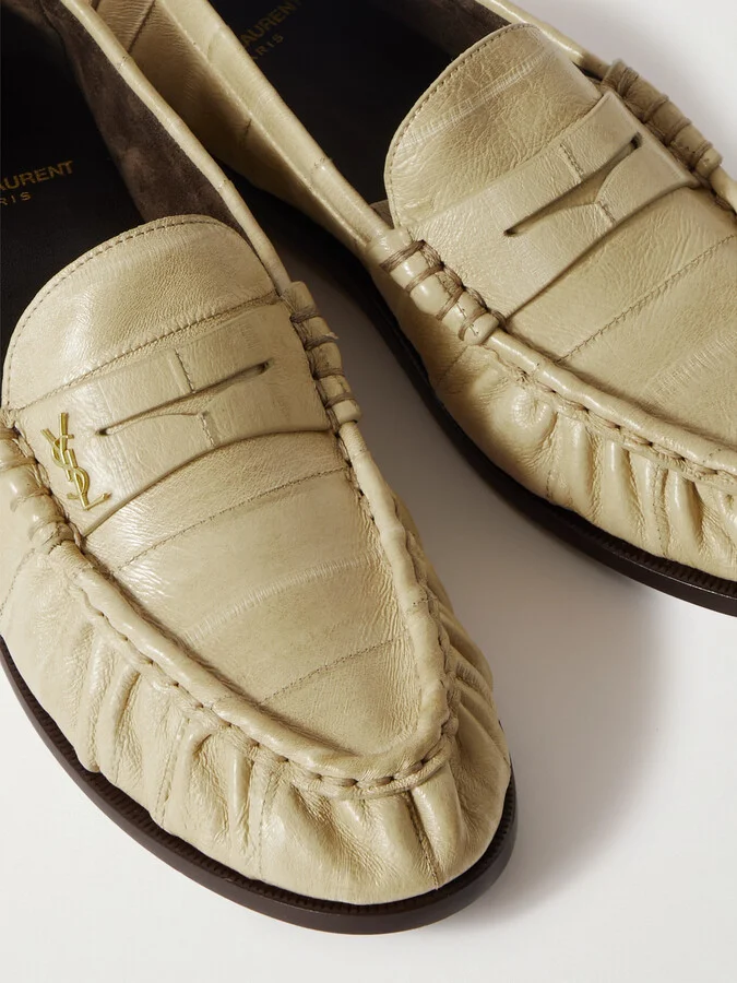 SAINT LAURENT - Le Loafer Leather Loafers - Ivory - Image 4