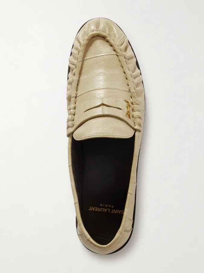 SAINT LAURENT - Le Loafer Leather Loafers - Ivory - Image 5
