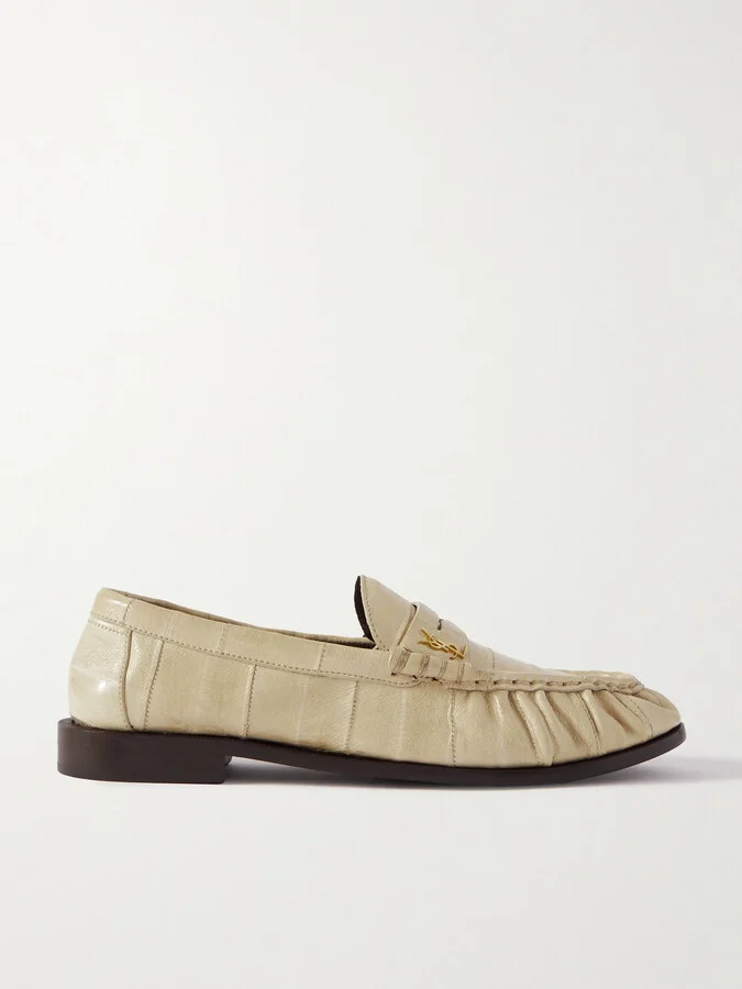 SAINT LAURENT - Le Loafer Leather Loafers - Ivory