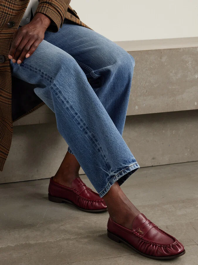 SAINT LAURENT - Le Loafer Leather Loafers - Red - Image 2