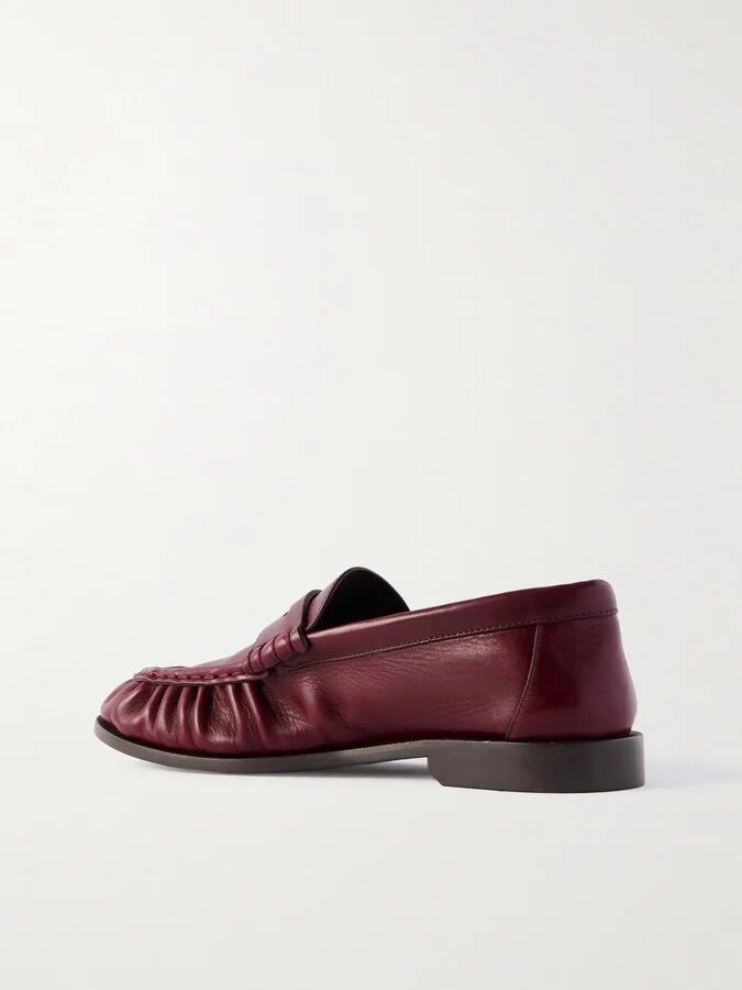 SAINT LAURENT - Le Loafer Leather Loafers - Red - Image 3
