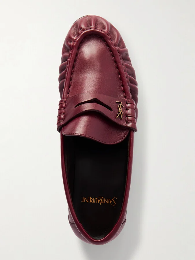 SAINT LAURENT - Le Loafer Leather Loafers - Red - Image 5