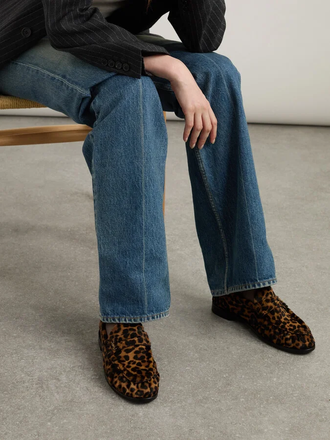 SAINT LAURENT - Le Loafer Leopard-print Calf Hair Loafers - Brown - Image 2