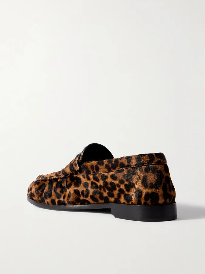SAINT LAURENT - Le Loafer Leopard-print Calf Hair Loafers - Brown - Image 3