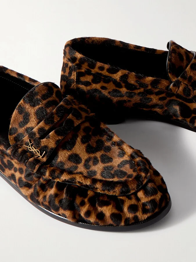 SAINT LAURENT - Le Loafer Leopard-print Calf Hair Loafers - Brown - Image 4