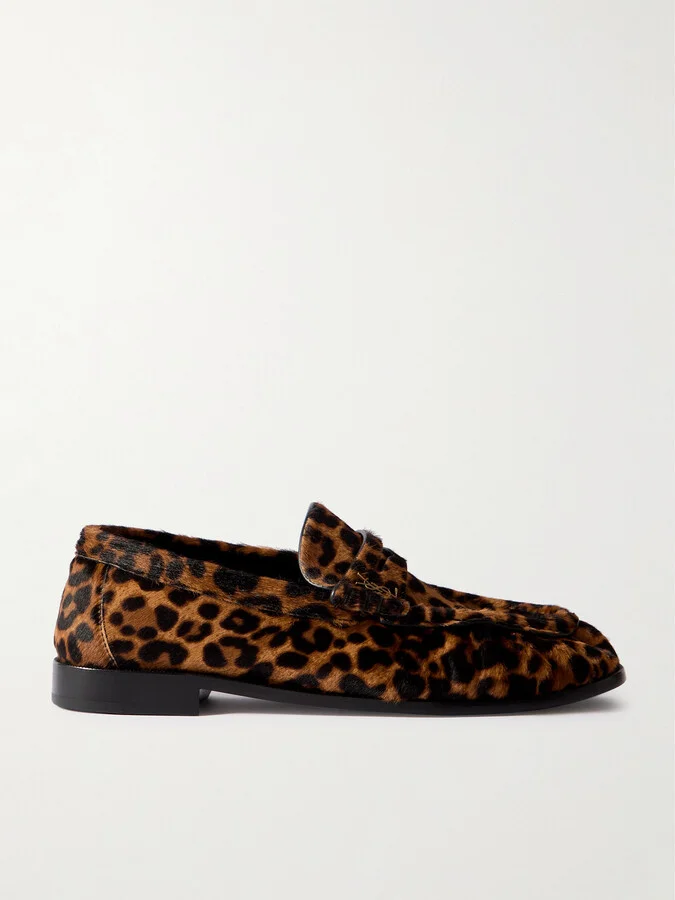 SAINT LAURENT - Le Loafer Leopard-print Calf Hair Loafers - Brown