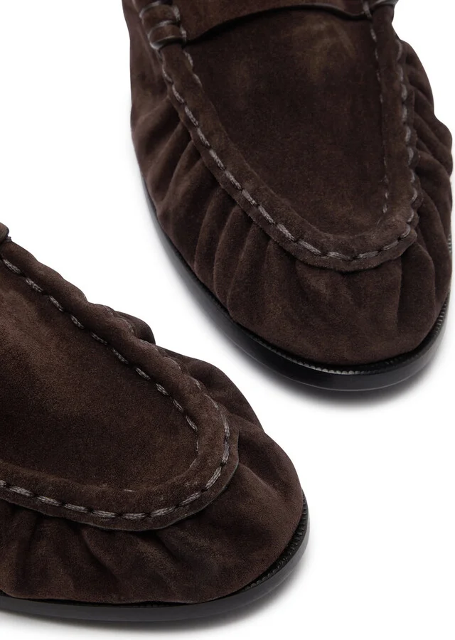 Saint Laurent Le Loafer Logo Suede Loafers - Image 3