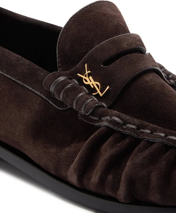 Saint Laurent Le Loafer Logo Suede Loafers - Image 4