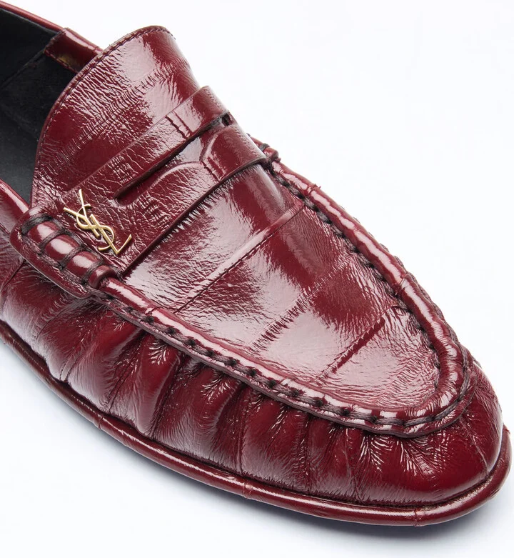 Saint Laurent Le Loafer Penny Slippers - Woman Loafers Burgundy Eu - 38 - Image 2
