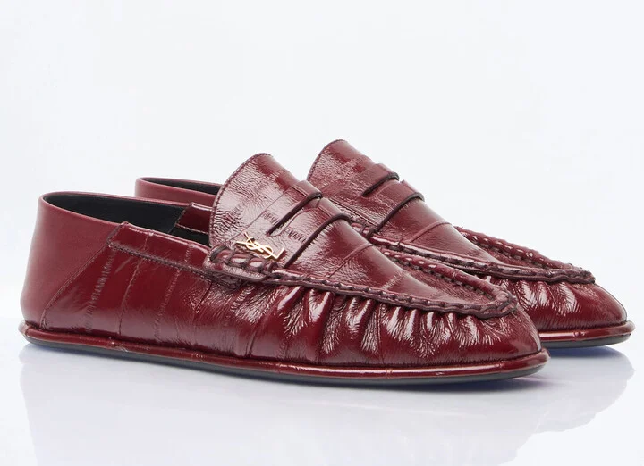 Saint Laurent Le Loafer Penny Slippers - Woman Loafers Burgundy Eu - 38 - Image 3