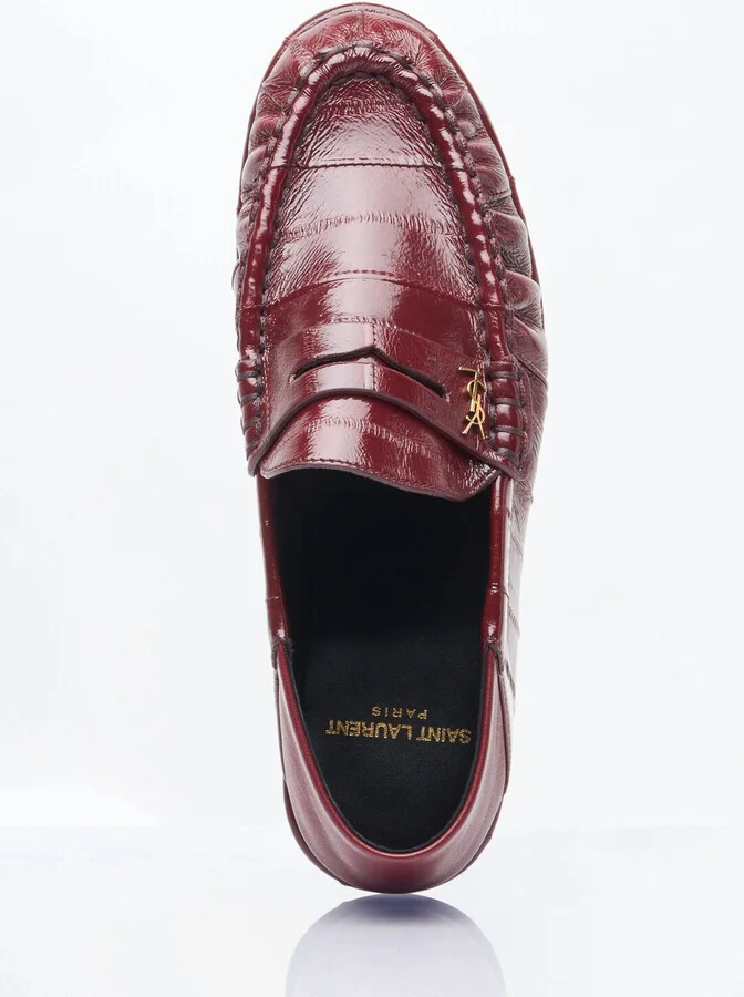 Saint Laurent Le Loafer Penny Slippers - Woman Loafers Burgundy Eu - 38 - Image 7