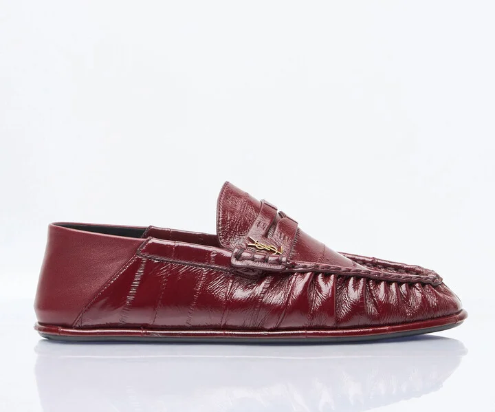 Saint Laurent Le Loafer Penny Slippers - Woman Loafers Burgundy Eu - 38