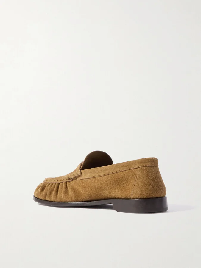 SAINT LAURENT - Le Loafer Suede Loafers - Brown - Image 3